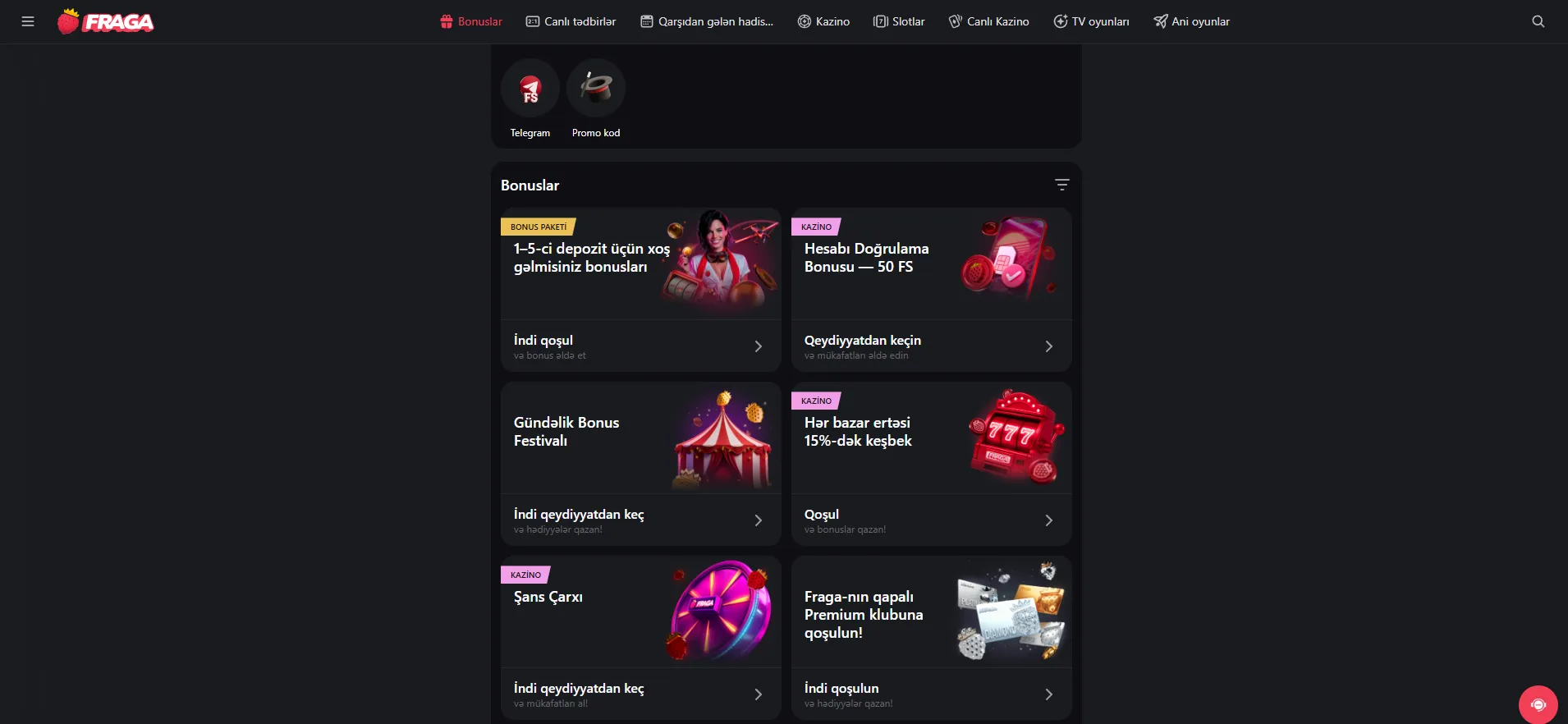 Mobil cihazlarda Fraga giriş